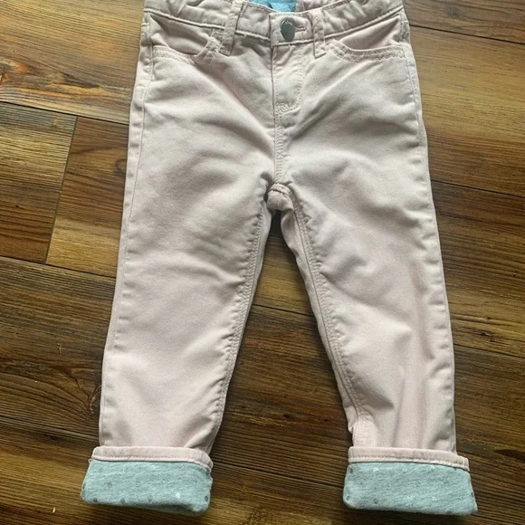 Baby Gap Gray Insulated Lined Pink Denim Jeans Size 3 Yrs - Picture 2 of 7